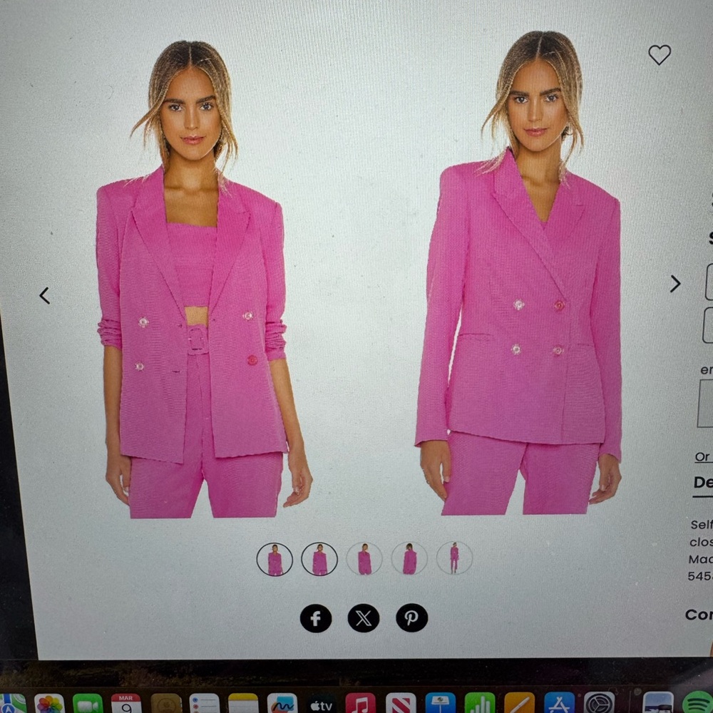 Bardot Pink Tailored Blazer with Notched Lapels